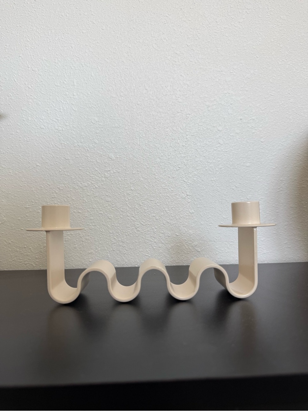 MESO Helen Cream Wavy Metal Double Taper Candle Holder
